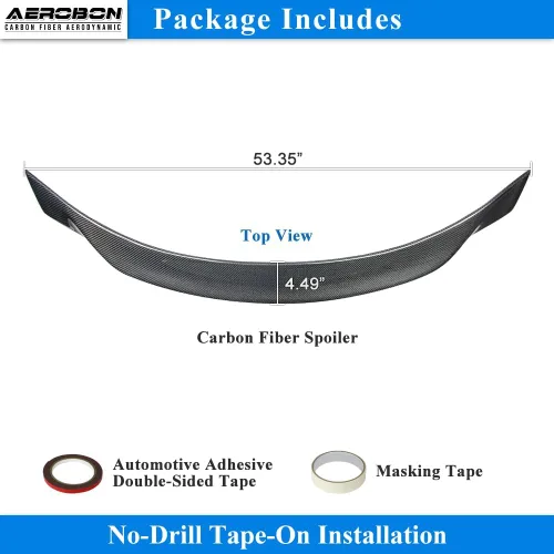 Vista 7 de Alerón de maletero de fibra de carbono real para Maserati Ghibli Sedan 2014-2024 Estilo AS (Aero Sharp), se adapta a todos los adornos Maserati