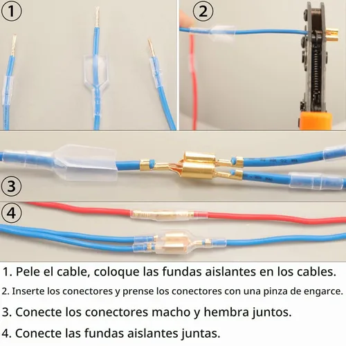 Vista 5 de Feggizuli 320 piezas de conectores de alambre de bala doble, conectores de terminal de bala macho y hembra de 3,9 mm y 3,5 mm con manga aislante