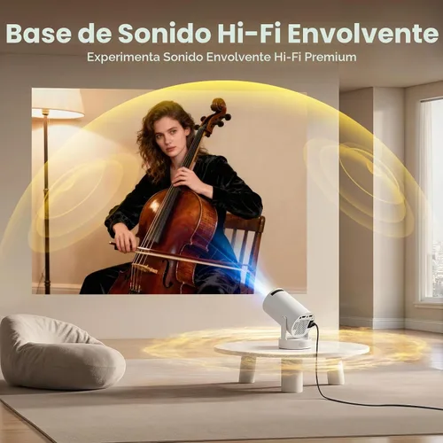 Vista 8 de SGV Mini proyector inteligente para dormitorio, soporte 4K, proyector portátil para exteriores con Android 12, WiFi y Bluetooth 5.2, Keystone