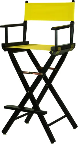 Vista 123 de Casual Home - Silla de director de 18 in, marco negro, lona negra, altura clásica Marco negro - Madera maciza