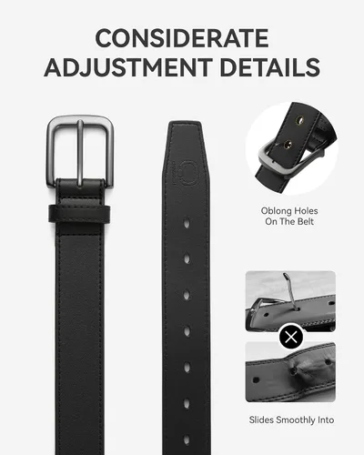 Vista 4 de CHAOREN Cinturones de cuero para hombre - Cinturón de 35mm de cuero genuino para jeans - Regalo para hombre para vestir casual