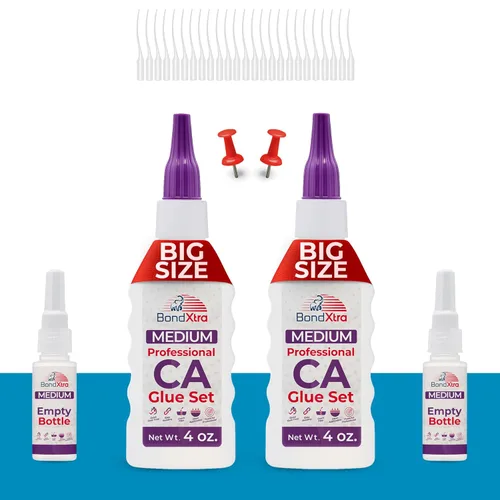Vista 12 de Pegamento CA mediano de 2 onzas para carpintería, kit de superpegamento premium para torneado de madera con botellas adicionales, tapas