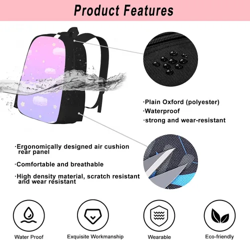 Vista 2 de Mochila de anime de dibujos animados para niñas y mujeres, linda mochila escolar Kawaii, doble capa, gran capacidad, mochila de viaje, Color 3