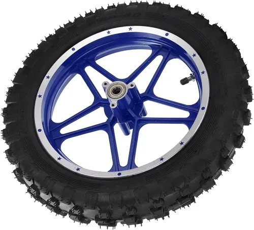 Vista 3 de Conjunto de rueda trasera, rueda trasera de 2.5 a 10 pulgadas, repuesto antideslizante para mini moto de cross de 2 tiempos (azul)