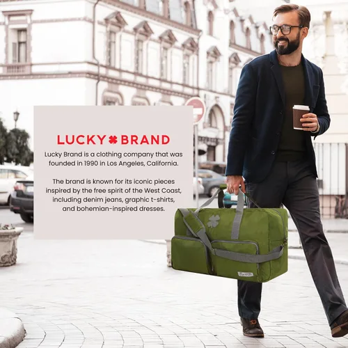 Vista 6 de Lucky - Bolsas de lona de viaje, bolsa de gimnasio, bolsa de viaje y bolsa de lona grande para hombres, bolsas plegables de fin de semana