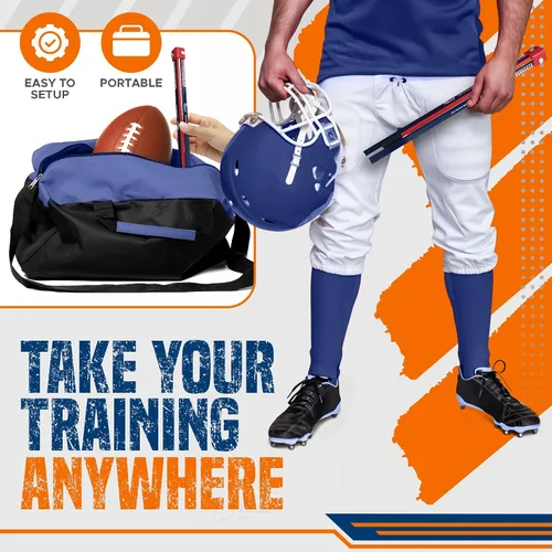 Vista 4 de True Strike Pro Football Kicking Tee - Ultimate Football Tee Compatible with All Ball Sizes, Bonus Goal Kicking Tracker, Field Goal Football Holder