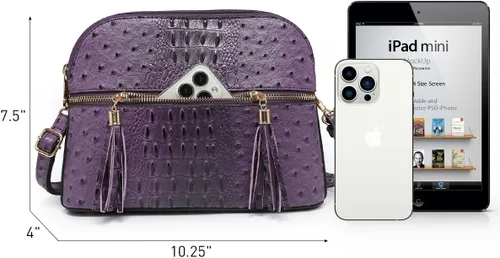Vista 4 de Dasein - Bolso de hombro para mujer con cremallera y múltiples bolsillos