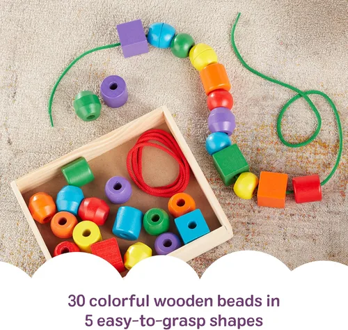 Vista 11 de Set de cuentas Melissa & Doug, con 30 cuentas y 2 cordones