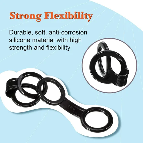 Vista 4 de Weewooday 12 piezas de buceo Snorkel Keeper Clip de silicona para máscara de correa de bloqueo, correa de buceo para máscara de buceo, soporte