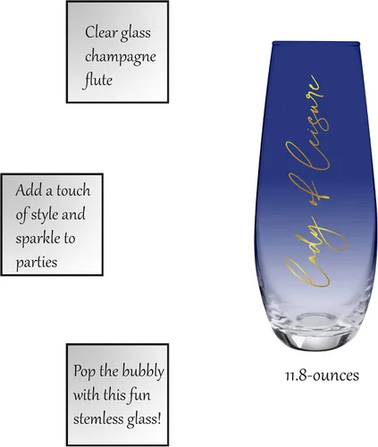 Vista 2 de Creative Brands slant collections - Vaso de copa de champán sin tallo, 11.8 onzas, Lady Of Leisure