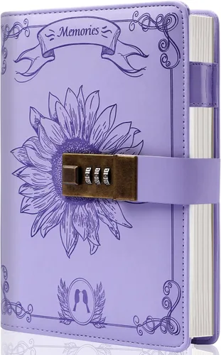 Vista 10 de Diario de bloqueo para mujer, diario vintage con cerradura personal, recargable, diario de bloqueo de cuero, cuaderno de escritura B6 para niñas