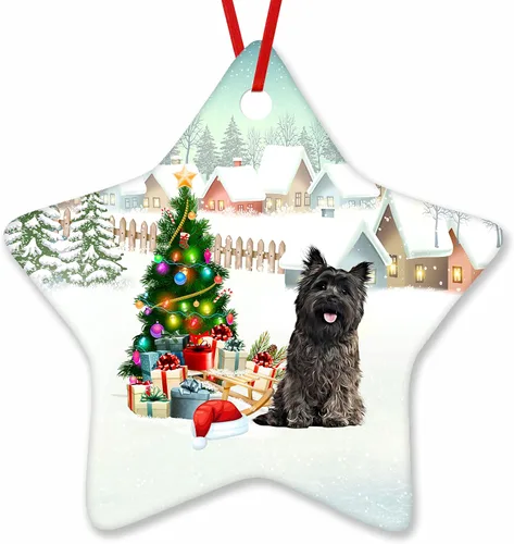 Vista 113 de Prezzy Airedale Terrier - Adorno para decoración de árbol de Navidad, regalos lindos para amantes de los perros, para familiares y amigos, nuevo