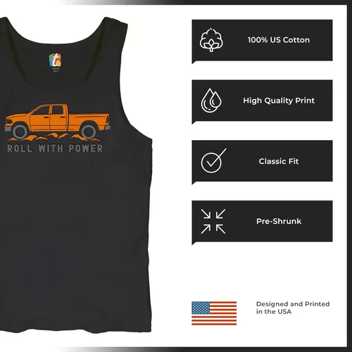 Vista 170 de Tee Hunt Camisetas gráficas y camisetas sin mangas para hombre Roll with Power Pickup Truck