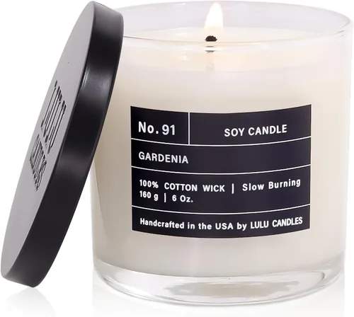 Vista 54 de Lulu Candles After Dark - Teca Caoba Vela Perfumada de Soja de Lujo en Frasco Vertida a Mano en los EE.UU. Altamente Perfumada y Duradera