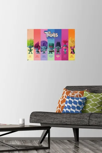 Vista 2 de Trends International Trolls: Band Together - Póster de pared Perfect Harmony, 14.72 x 22.37 pulgadas, paquete de póster premium y alfiler