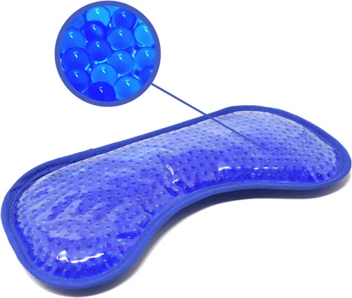 Vista 6 de Eye See Máscara de ojos de gel de felpa para ojos hinchados, azul – Máscara de ojos fríos para tratar ojeras, senos paranasales, ojos secos