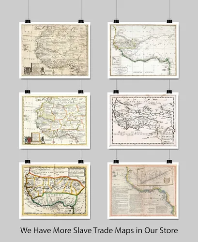 Vista 3 de Negroland Map - Póster artístico de pared de Guinea Ghana - Documento histórico para todas las generaciones futuras - Historia de 1747 África