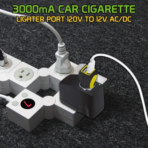 Vista 4 de Cellet Convertidor de salida de CA a CC de 12 V. Alimentación CA/CC 110 V - 120 V CA a 12 V CC Convertidor de potencia para encendedor