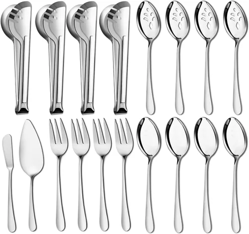 Vista 9 de Pleafind 16 PCS Mini Pinzas para Servir - 4.3 pulgadas, Mini Pinzas de Acero Inoxidable 18/8 de Grado Alimenticio, Accesorios de Charcutería