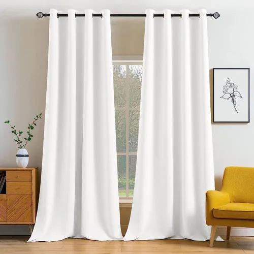 Vista 114 de MIULEE Cortinas opacas para dormitorio o sala de estar, juego de 2 paneles de cortina para ventana con aislamiento térmico y bloqueo de luz