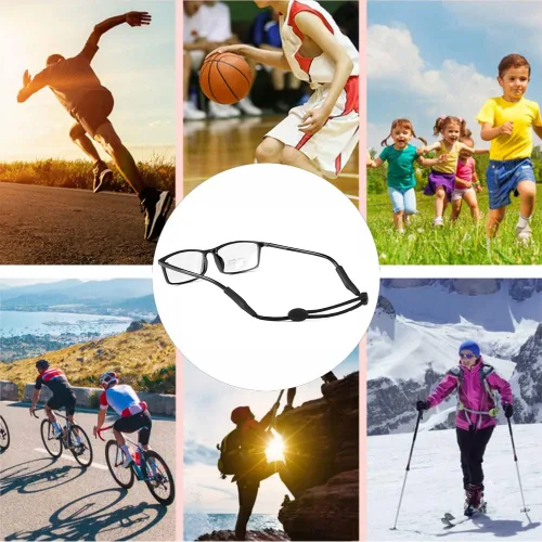 Vista 6 de Junsika Correa ajustable sin cola para gafas para hombres, mujeres, niños, deportes, gafas de sol, correa de soporte