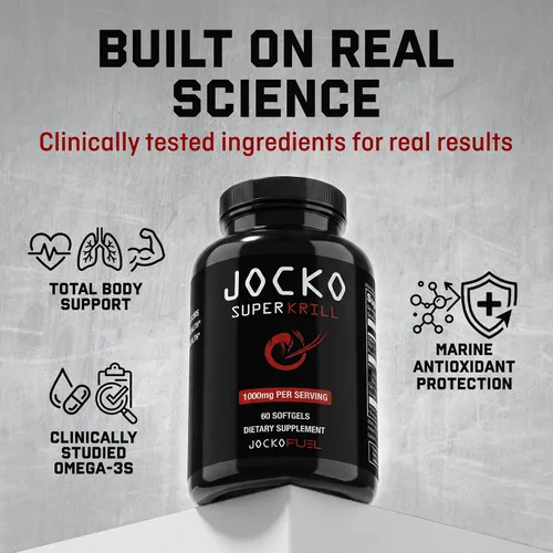 Vista 5 de Jocko Fuel Aceite de krill antártico Omega 3 Suplementos de ácidos grasos DHA y EPA - 1000 mg cápsulas blandas - Apoya las articulaciones