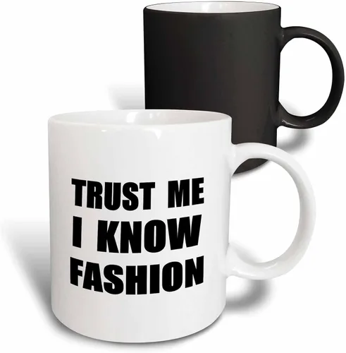 Vista 10 de 3dRose Trust Me I Know Fashion - Fun Fashionista And Designer Humor - Taza divertida, 11 onzas, color negro