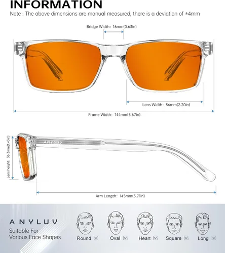 Vista 4 de ANYLUV Blue Light Blocking Glasses for Men Anti Blue Light Glasses for Men Women, Eye Strain Relief for Computer Gaming