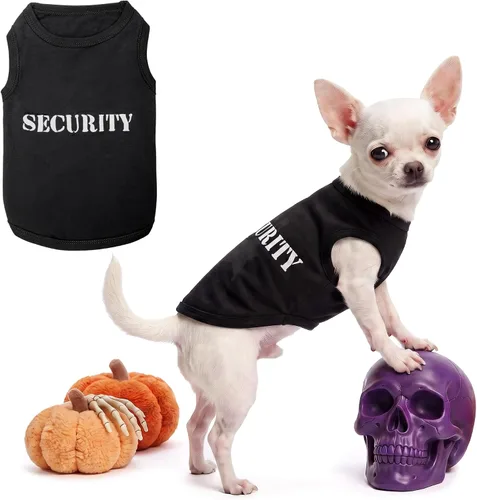 Vista 22 de Camiseta para Perro Parisian Pet - Camiseta Bordada FBI - 100% Algodón, Ropa Transpirable para Perros - Chaleco para Mascotas Sin Mangas - Camisas
