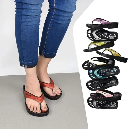 Vista 3 de Aerosoft - Sandalias para Mujer con soporte de arco, Rojo, 7
