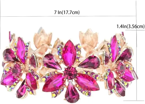Vista 5 de Pulsera elástica de cristal con forma de marquesa, elegante, con forma de lágrima, joyería para novia