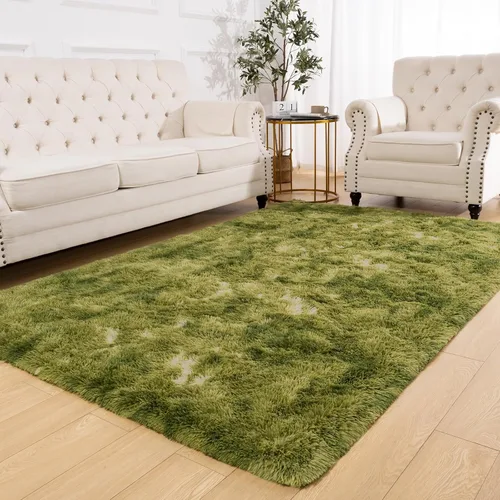 Vista 90 de Softlife Alfombra naranja para dormitorio, alfombra de felpa esponjosa para sala de estar para niñas, alfombra lanuda para niños, alfombra suave