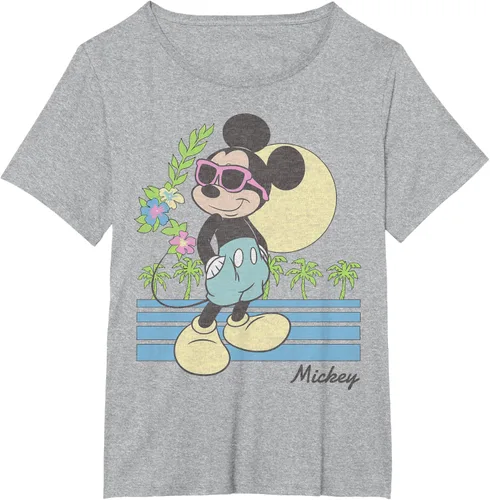 Vista 22 de Disney Mickey and Friends Mickey Retro Beach Camiseta S Gris Oscuro