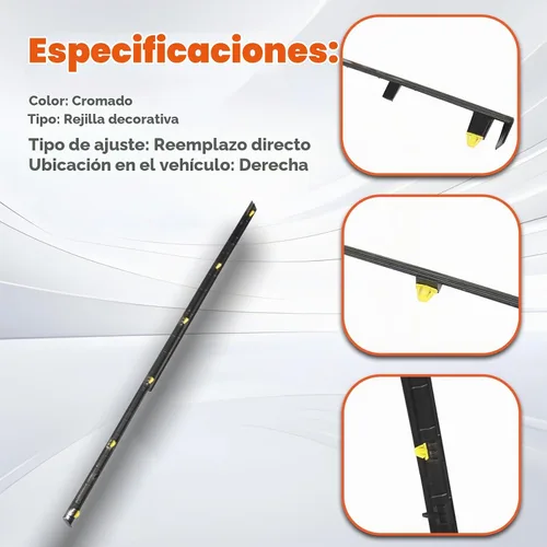 Vista 7 de labwork Reemplazo de moldura cromada del lado del pasajero delantero derecho para Hyundai Sonata 2011 2012 2013 2014