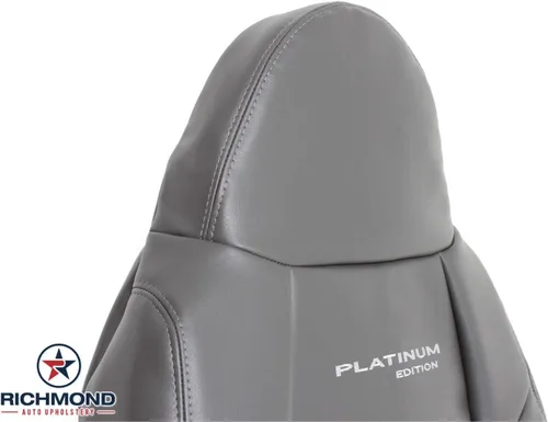 Vista 4 de Richmond Auto Upholstery - Driver Side Lean Back Leather Seat Cover, Gray (Compatible with 2001 Ford F250 Platinum Edition)