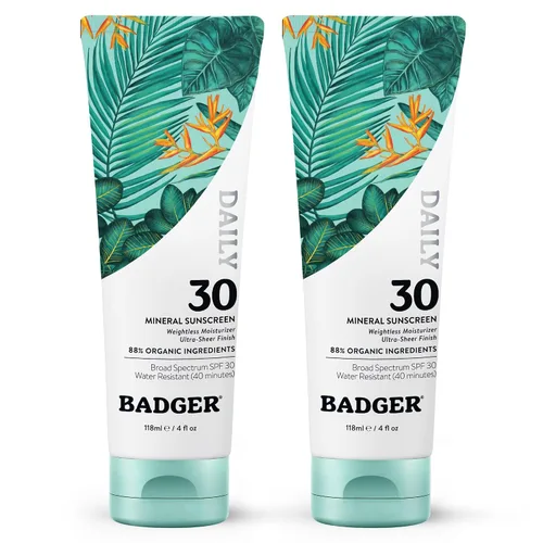 Vista 13 de Badger Combo mineral de protección solar diaria y facial, SPF 30, protectores solares minerales orgánicos ligeros con óxido de zinc, lociones