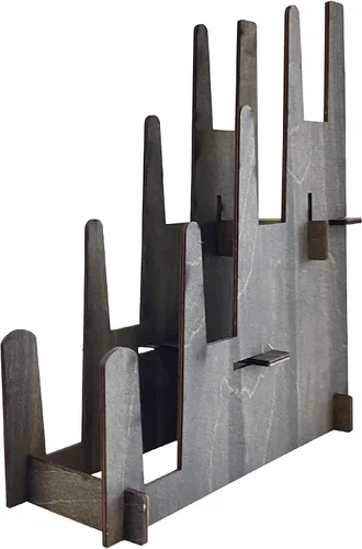Vista 9 de Soporte de exhibición de madera - Platos, impresiones artísticas, obras de arte, imágenes, libros, papelería, discos, revistas y más - Ferias