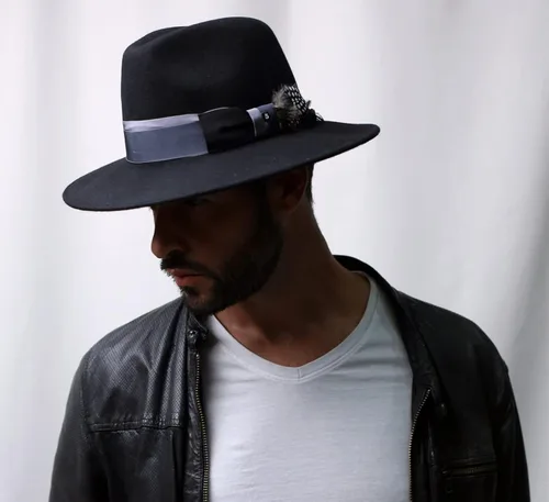 Vista 4 de B Couture Lior Wool Felt Fedora Hat Wide Brim