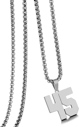 Vista 102 de Collar de Número Dorado para Hombre, Cadena de Acero Inoxidable con Colgante de Número para Atletas, Joyería Deportiva Personalizada para Niños