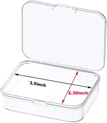 Vista 2 de MFDSJ 6 piezas de contenedores de almacenamiento de plástico mini con tapa, caja transparente rectangular de 3.5x2.4 pulgadas para recoger objetos