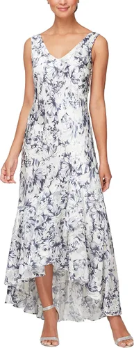 Vista 3 de Alex Evenings Vestido de gasa sin mangas estampado de longitud media con chaqueta para mujer