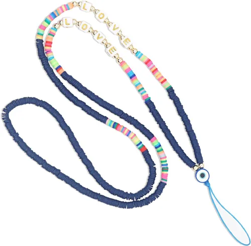 Vista 12 de Beaded Phone Charm Lanyard Strap Crossbody Fixed Beads Pearl Neck Chain