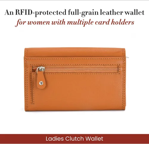 Vista 2 de Style N Craft Full-Grain Leather Clutch Wallet for Women, RFID-Protected with Multiple Card Holders