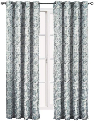 Vista 6 de sheetsnthings Catalina - Juego de 2 cortinas de jacquard con ojales, 107.9 in de ancho x 63.0 in de largo, color verde oliva