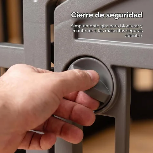 Vista 7 de [Usado] IRIS USA Corralito para perros de 8 paneles, recinto para mascotas, gris Negro