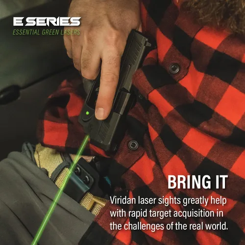 Vista 4 de Mira láser verde serie E de Viridian Weapon Technologies, ajuste personalizado para armas, para pistolas con o sin riel, láser verde clase 3R