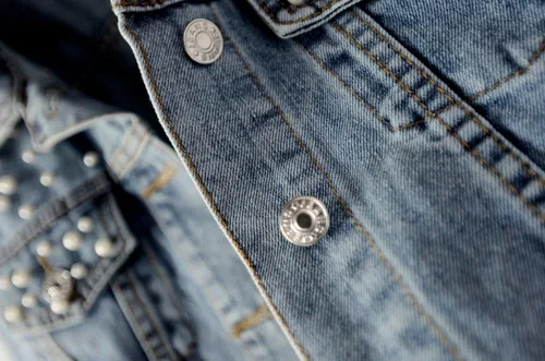 Vista 5 de LifeShe Chaqueta de mezclilla bordada con perlas para mujer