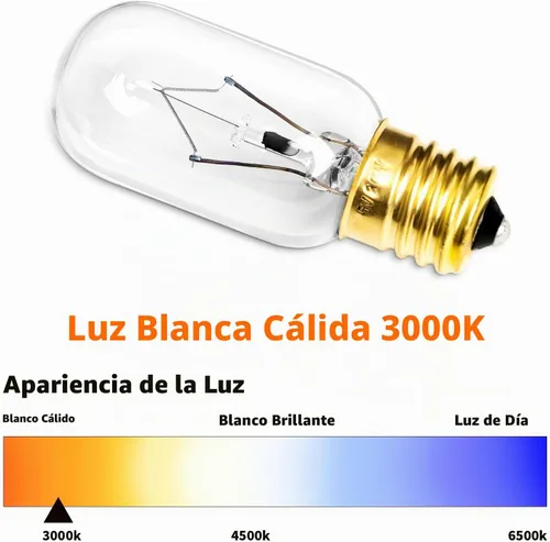 Vista 4 de Bombilla para horno microondas LG – Compatible con LG Frigidaire Ken-More Whirlpool GE Over the Range Microondas, base regulable 125V 30W E17, luz