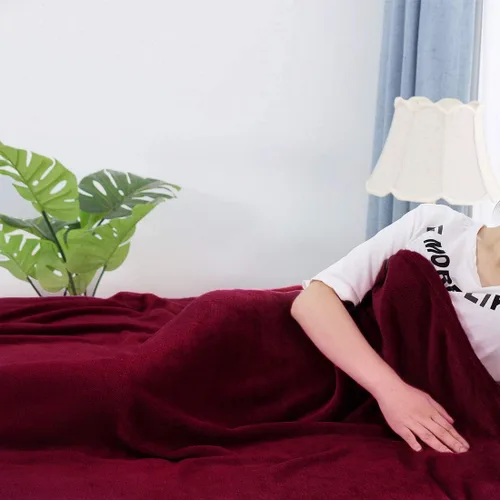 Vista 4 de uxcell Manta afelpada, suave, ligera, de microfibra, para cama o sofá