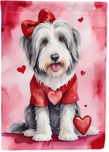 Vista 121 de Caroline's Treasures DAC5252GF Affenpinscher - Bandera de jardín con texto en inglés "My Valentine", bandera decorativa para patio exterior, patio